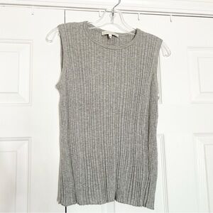 NakedCashmere 100% cotton boatneck sleeveless sweater ribbed stretchy vest top